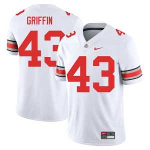 #43 Replica College Football Men Ohio State Buckeyes Diante Griffin White Jersey 132154-936 - Image 1