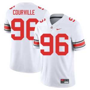 #96 Jackson Courville College Football Men High School White Go Bucks Jerseys 463435-247 - Image 1