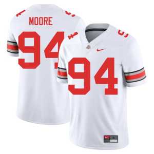#94 NCAA Men's Go Bucks White Jason Moore College Football Jerseys 504445-632 - Image 1