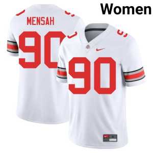 #90 Eric Mensah White Ohio State College Football Official Womens Jerseys 937324-592 - Image 1