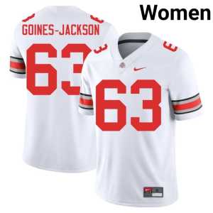 #63 Julian Goines-Jackson College Football High School Womens White Ohio State Jerseys 190893-146 - Image 1