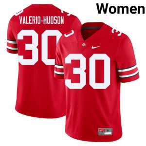 #30 Stitched Amari Valerio-Hudson College Football Women's Scarlet The Buckeyes Jersey 897165-631 - Image 1