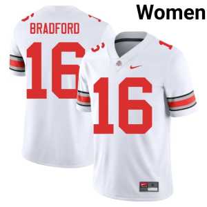 #16 College Football OSU Buckeyes White Limited Blaine Bradford Women's Jerseys 222514-261 - Image 1