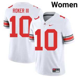 #10 Stitched White Ohio State College Football Leroy Roker III Womens Jerseys 297626-319 - Image 1