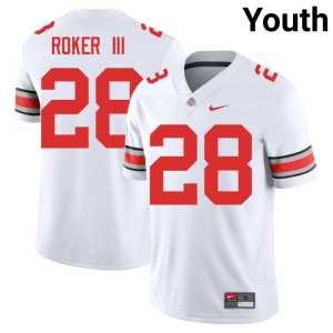 #28 College Football The Ohio State Replica Leroy Roker III White Youth Jersey 931145-192 - Image 1