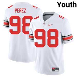 #98 College Football Jamir Perez NCAA Buckeye Nation Youth White Jersey 383634-952 - Image 1